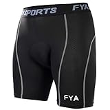 FYA Men's Cycling Shorts,4D Gel Padded Out-Wearable Motorcycle Bike Riding Shorts Quick-Dry Half Pants (XXL, Black/Grey)
