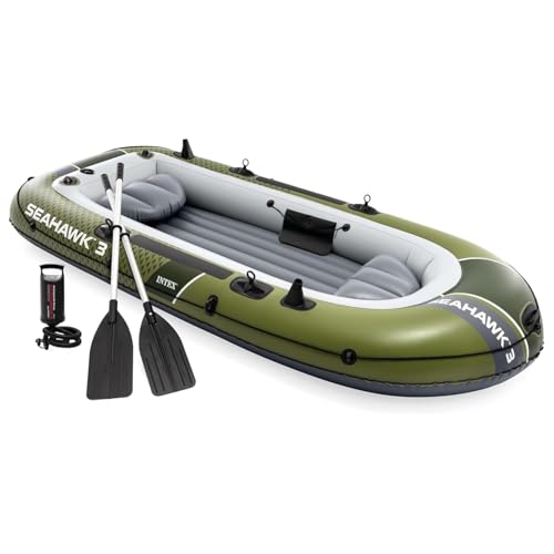 Image of New Sehawk 3, 3 Person Inflatable Boat for Flood Rescue, Adventure, Rafting, Fishing, with Oars & Air Pump (New Seahawk 3)