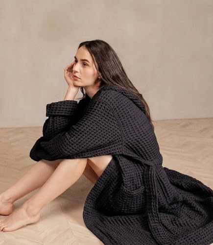Image of Luxury Organic Japanese Cotton Hotel & Spa Waffle Bathrobe for Men and Women (Hooded /Kimono)