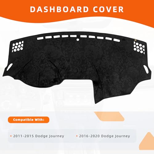 KEYOOG Dashboard Cover Dash Mat Fit for Do-dge Journey 2020-2011 (Without HUD Models),Car Dash Board Mat Anti-Glare Carpet,Non-Slip Pad Sunshield Protector (Flannel) by KEYOOG - Used condition - Image 2
