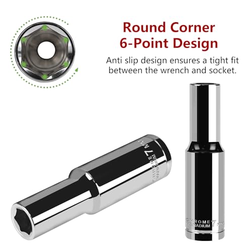 Image of 3 /8 inch Drive Deep Socket,7mm Metric Socket 6-Point,CRV