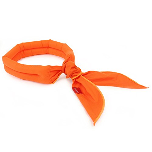 Eutuxia New 2019 Cooling Scarf. Wrap a Soaked Tie Around Neck or Head to Instantly Chill Out. Crystal Polymer Technology Keeps Cool & Reusable. Great for Summer, Outdoor Activities & Sports. [Orange]