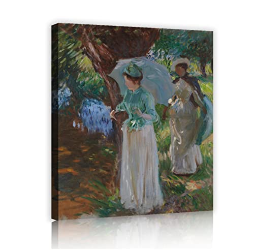 Impressionnisme toile deux filles sur une pelouse réplique œuvre d'art haut de gamme