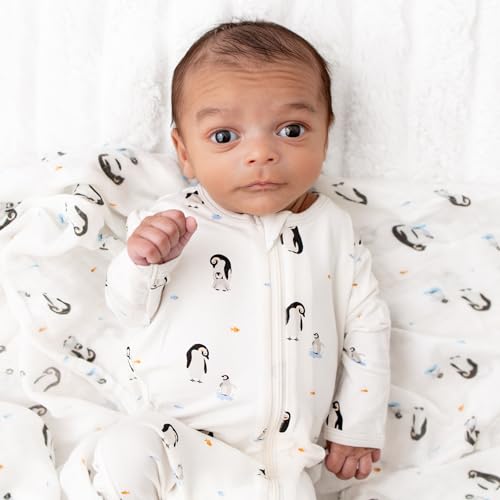 Image of Bamboo Little Soft Baby Footie Pajamas, Baby Clothes, Newborn Sleepers, 95% Viscose and 5% Spandex, 0-24 Months
