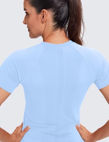 Image of MathCat Seamless Short Sleeve Workout Tops for Women