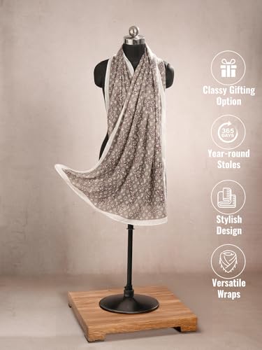 Image of Viscose Scarf for Women | Lightweight & Long | Stole for Women - Stylish Design | Neck Scarf, Hair Scarf, & Head Scarf for Women & Girls | All Season Accessory