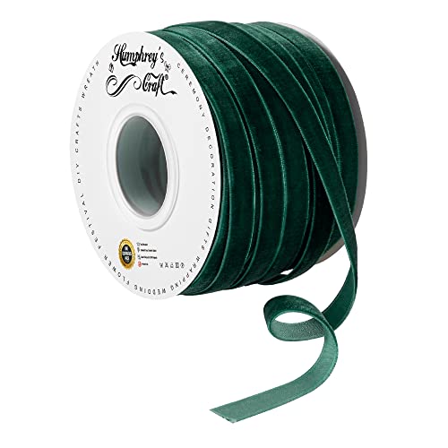 Humphrey's Craft 3/8 Inch Wide Green Velvet Ribbons Spool Good For Sewing, Gifts Wrapping, Jewelry Making, Christmas Crafting Projects 25 Yards. #TOP15