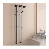 SWHC Heated Towel Rack, 94W 2 Bars Towel Warmer Touch Control 40-70°C Radiator Towel Rail Stainless Steel Wall Mounted Towel Radiator Embedded Electric Towel Rail Timer 1-24H, 36 * 10 * 120cm