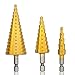 Produktbild iYInJuan 3 Stück Stufenbohrer Set, Hex HSS Titanbeschichteter Kegelbohrer, Mehrstufenbohrer, Shank Schritt Schälbohrer, Größe 4-12/4-20/4-32mm für DIY Kunststoff/Holz/Kohlenstoffstahl/Aluminium/Eisen