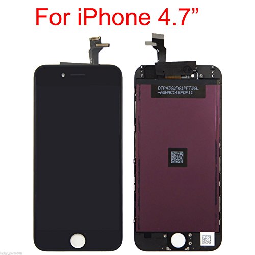 LCD Touch Screen Digitizer Retina Frame Assembly Full Set LCD Touch Screen Replacement for iPhone 6 (4.7 inch) (Black)