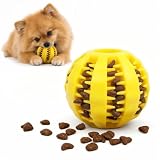 ポコポコ商店犬用 噛むおもちゃ おやつボール 歯磨きボール シリコン製 餌入れ おもちゃ 知育玩具 小型犬 中型犬 ストレス解消 清潔簡単 1個 (イエロー,小)