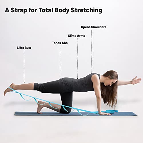 Trideer Yoga Strap Stretching Strap - 10/12 Loops Non-Elastic Stretch Strap, Perfect Home Workout Stretching Out Strap, Yoga Stretching Strap For Rehabilitation, Pilates, (10 Loops, Blue) #TOP3