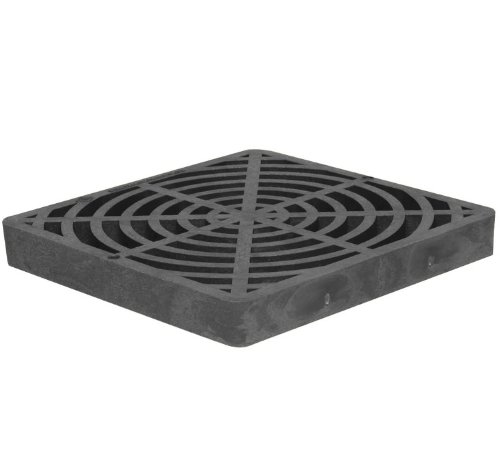 StormDrain 12' Outdoor Catch Basin Flat Square Grate Cover - Superior Strength and Durability, Black