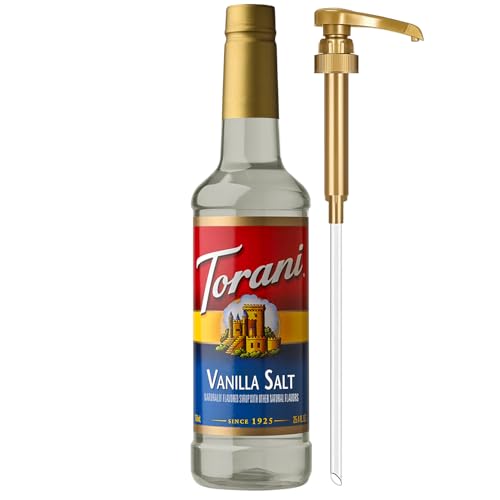 Image of Torani Coffee Syrup, Vanilla Salt Flavoring for Drinks, Pump Included, 25.4 Fl Oz
