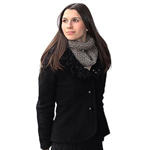 READY TO SHIP FROM FRANCE – Alpaca Circular Knitted Beauty Scarf/Design Name: Lyon (Taupe)