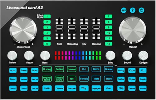 Table de mixage audio portable et carte son live pour chant de karaoké