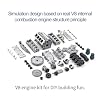 Mini V8 Engine Kit for AX90104 SCX10II Capra VS4-10 Pro/Ultra Model Car, V8 Simulate Dynamic Engine Motor MAD RC 3D Printing DIY Assembly Model-KIT Version