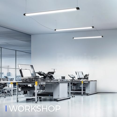 Image of Barrina BS84 LED Shop Lights for Workshop 4FT, 84W, 10000LM, 6500K Linkable Light Fixture for Garage, Basement, Hanging or Flush Mount, 4 Packs