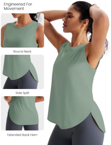 JOYSPELS Ice Silk Workout Tank Top Loose Fit Yoga Shirts UPF 50+