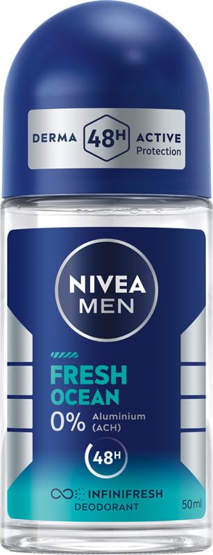 NIVEA MEN Fresh Ocean 48 H Antisudorifique 0% sel d'aluminium roll-on pour homme 50 ml