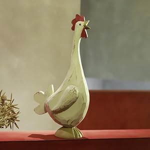 125 h large rooster statue hand carved wood chicken cock chook chanticleer statue for farmhouse garden yard farm patio lawn porch kitchen canteen decor rustic cartoon animal table art  urban country home decor