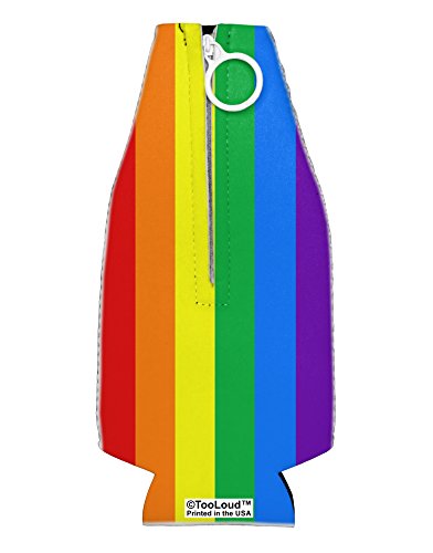 TooLoud Rainbow Vertical Gay Pride Flag Collapsible Neoprene Bottle Insulator All Over Print
