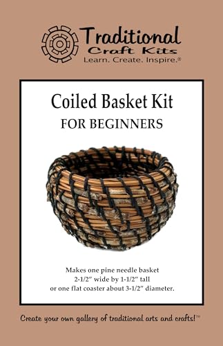Traditional Craft Kits Coiled Basket Weaving Kit for Beginners DIY Pine Needle Basketry Making Kit Includes Natural Pine Needles Hemp Twine and Tools Handcrafted Basket Making Supplies