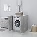 Gecheer Mobile per Lavatrice, Scaffale per Lavatrice con Ripiani, Scaffale Salvaspazio, Mobile Bagno Salvaspazio, Mobile sopra Lavatrice/Mobile sopra Toilette Grigio Cemento 71x71,5x91,5 cm