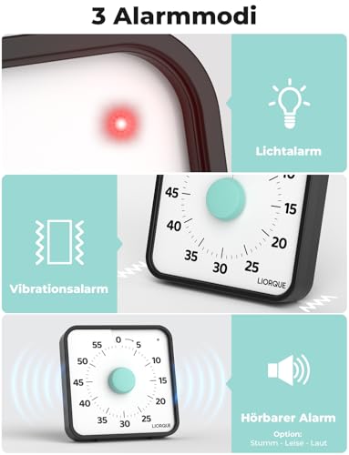 LIORQUE 19cm Visueller Timer 60 Minuten Countdown Timer – Ansicht 6