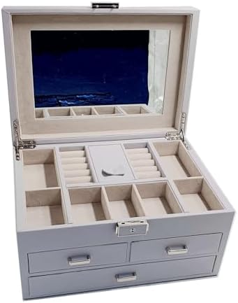 Large Capacity Portable Jewelry Storage Box Rings Earrings Handheld with Lock image 5