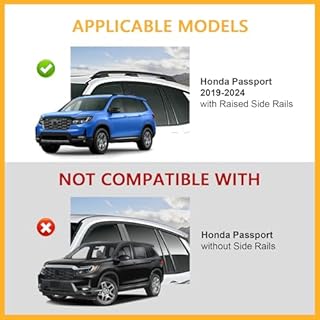 Tuyoung 220lbs Lockable Roof Rack Cross Bars Compatible with Honda Passport 2019 2020 2021 2022 2023 2024 with Raised Rails Aluminum Roof Rails Crossbars cargo bars Canoe Rooftop Cargo Carrier Luggage