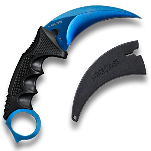 FadeCase Karambit Classic - Blue Steel - Real CSGO Knife Skin Counter Strike Global Offensive Full Tang Fixed Blade