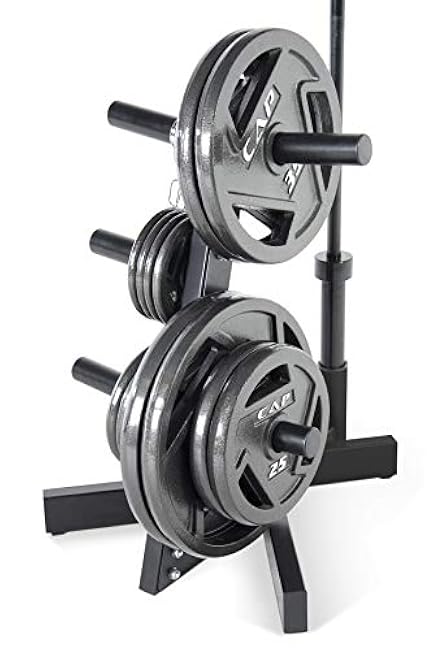 CAP Barbell Olympic Plate Tree Storage Rack, Multiple Colors
