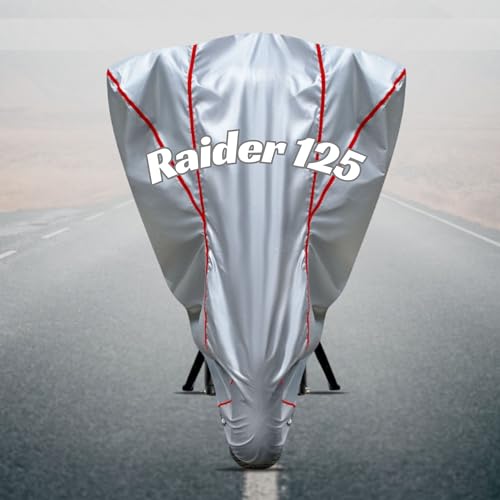 Image of Motorcycle Bike Body Cover for Outdoor Use - Heavy Fabric Water Resistant Two Wheeler Cover with UV, Dust & Rain Protection Compatible for Raider 125