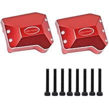 2Pcs Aluminum Diff Cover Front&Rear Axles Housing Cover for 1/10 RC Crawler Car TRX4 Upgrade Parts-Replaces Part 8280-Red