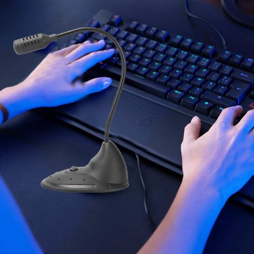 Image of PremiumAV 3.5mm Wired Desktop Microphone - Flexible Gooseneck Noise-Cancelling Mic for PC, Laptop, Gaming, Online Classes, Voice Recording, Video Calls, Podcast & Meetings (Black)