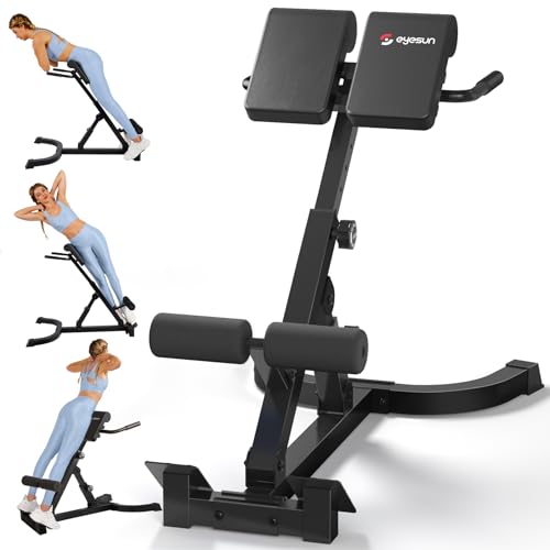 Roman Chair,Foldable Back Extension Machine,Adjustable Ab Back Extension Machine,Core Strength Trainer,Back Exercise Machine for Glute,Ab Workouts,Full All-in-One Body Workout&Home Gym Fitness