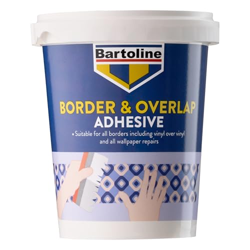 Bartoline Border & Overlap Adhesive 500g for 20m Border Wallpaper Adhesive for Decorative Borders & Vinyl Fixes Seams & Repairs Ripped Wallcoverings Fast-Drying & Strong Hold