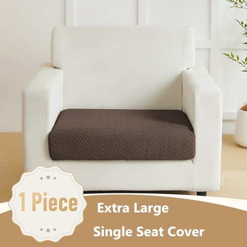 Couch Cushion Covers for Sofa Couch Covers Wear-Resistant Universal Sofa Cover Washable Stretch for Sectional Slipcovers (Texture-Brown,Extra Large Single Seat Cover)