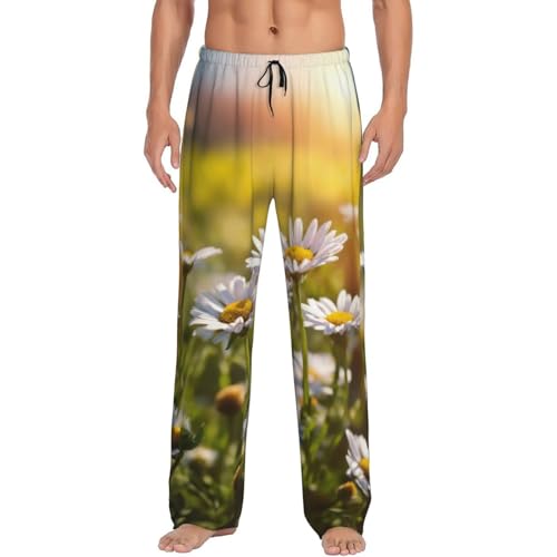 Pantalon de pyjama homme imprimé marguerites EdWal noir taille XL