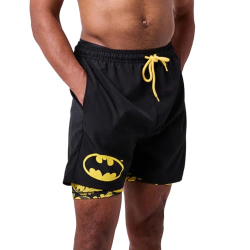Bioworld Batman Logo Men's Black Gym Pajama Shorts2