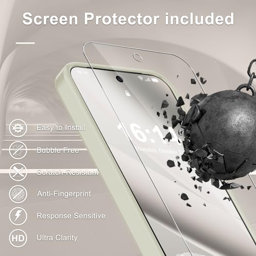 Image of for Google Pixel 10a Case, Matte Magnetic Phone Cover [with 1 Screen Protector] [Support for MagSafe] [Shockproof Military Grade Protection] Translucent Frosted Back, Cream White