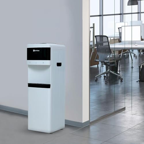 BonKaso Floor Standing Water Dispenser Hot, Cold & Normal Water, Food-Grade ABS Body, Stainless Steel Tank, LED Indicator, Child Lock, Removable Drip Tray, 1-Year Warranty (White-Black), 5L BonKaso Floor Standing Water Dispenser Hot, Cold & Normal Water, Food-Grade ABS Body, Stainless Steel Tank, LED Indicator, Child Lock, Removable Drip Tray, 1-Year Warranty (White-Black), 5L