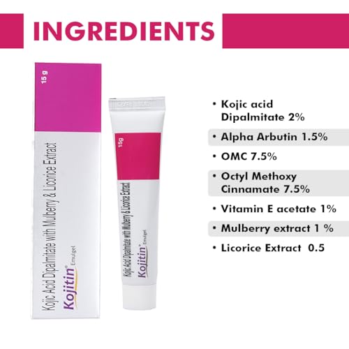 Image of KLM Kojitin Emulgel, 15gm| Advanced Skin Lightening & Protection Formula |Dermatologist-Recommended