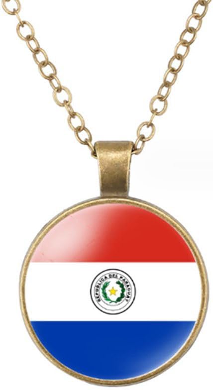 World Most Countries Flag Zinc Alloy Necklace Pendant Necklace for Men Women
