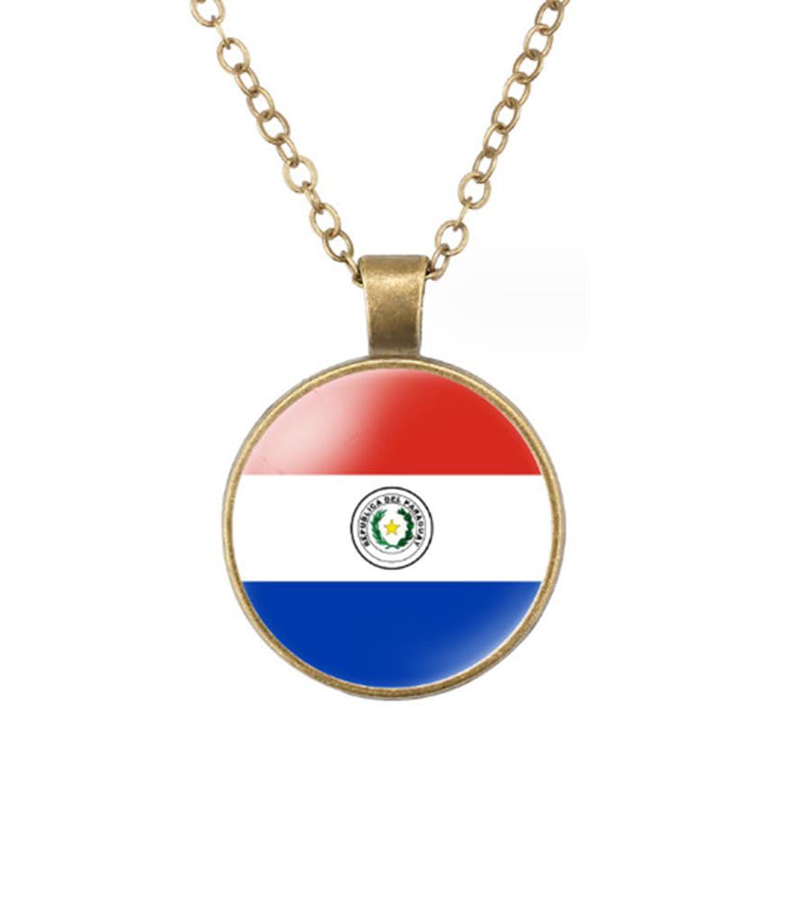 World Most Countries Flag Zinc Alloy Necklace Pendant Necklace for Men Women