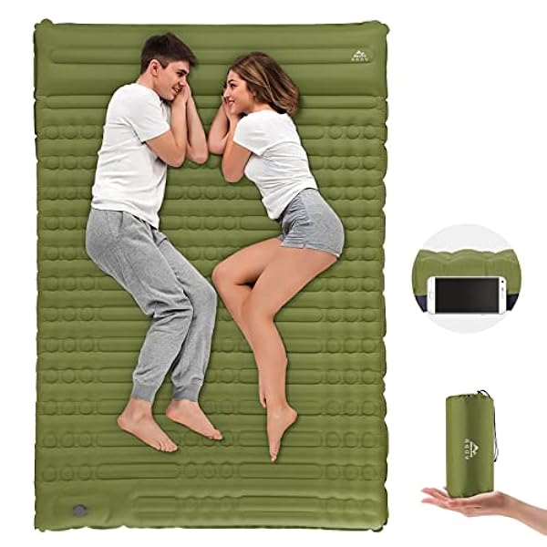 GGOV Slaapmat voor camping, extra dikte 10 cm, opblaasbare slaapmat, lichtgewicht, waterdicht, camping met ingebouwde pomp, luchtmatras voor backpacken, wandelen, tent, reizen