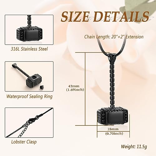 Thor Axe Cremation Jewelry for Ashes for Women Men Viking Jewelry Memorial Pendant Urn Necklace for Loved One Ashes Holder4
