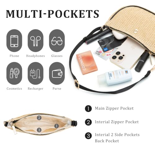 Image of Shoulder Bag for Women Handbags with Adjustable Strap Underarm Purse Mini Clutch Purses Trendy Crescent Bags 1L