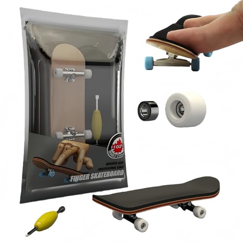 Professional Fingerboard Skateboard 5-Layer Maple Wood Fingerboard Mini Finger Skateboard for Boys Girls Adults Stress Relief Toy Finger Scooter Fingerboard Skateboard Gift (White Wheel)
